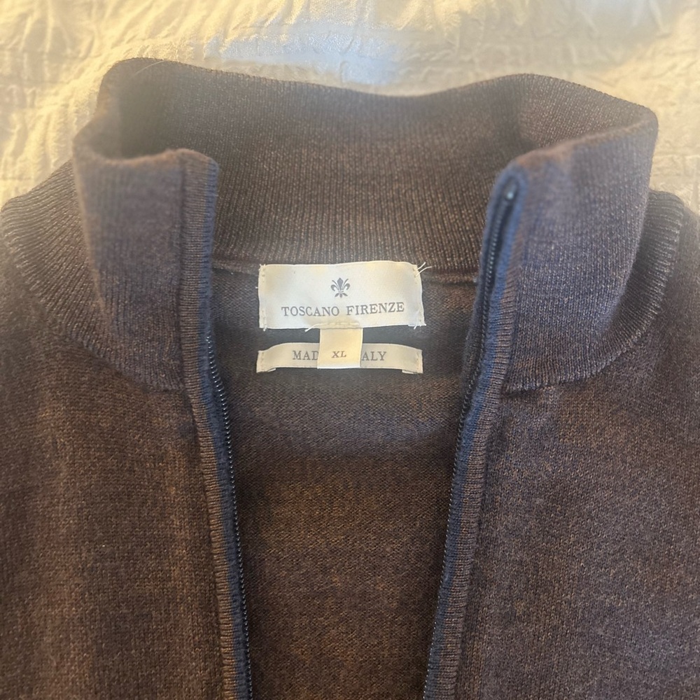 Toscano Firenze Men's Zip-Up Sweater - Dark Brown